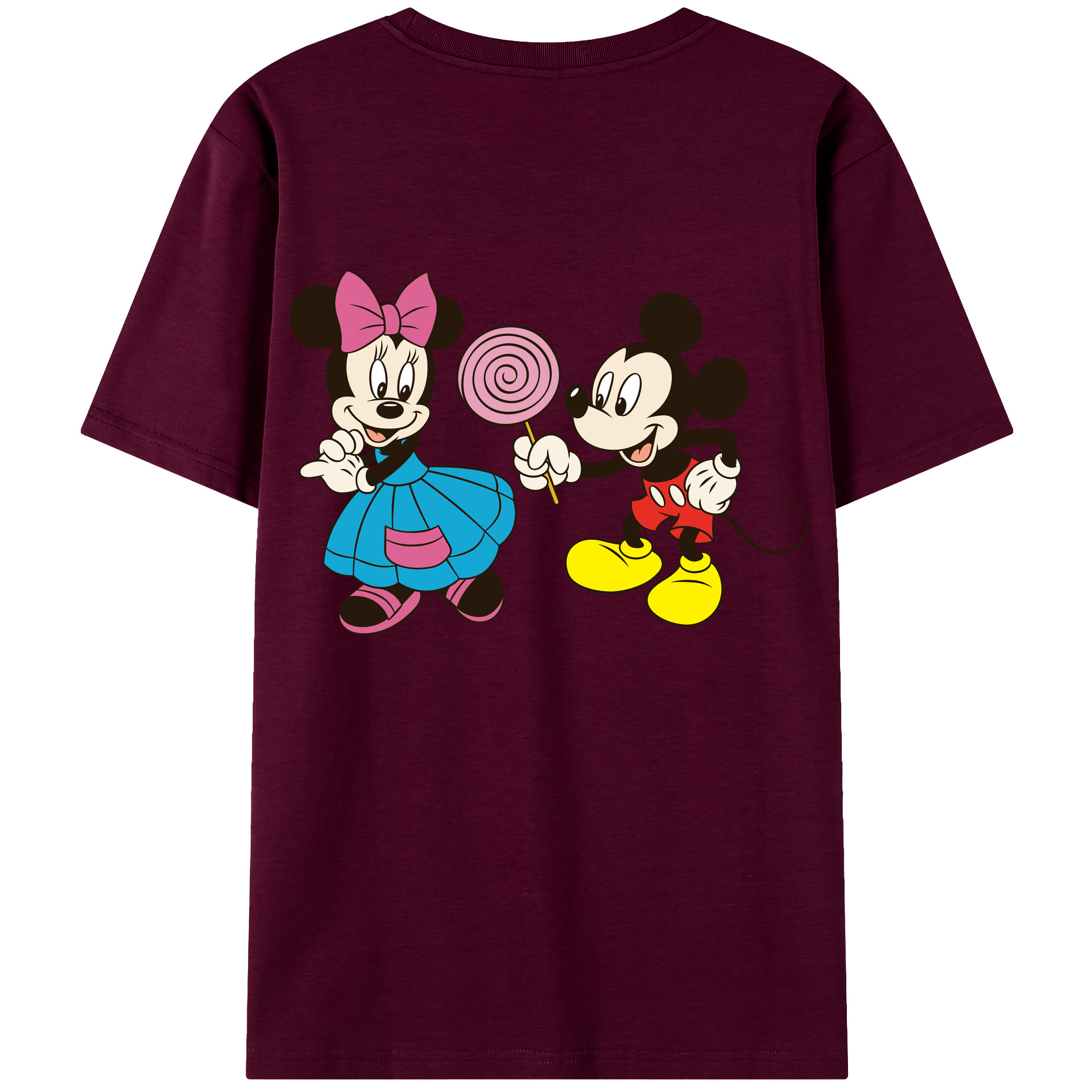 （画像用） ミッキーマウス Mickey Mouse レディース半袖Tシャツ(バックプリント)